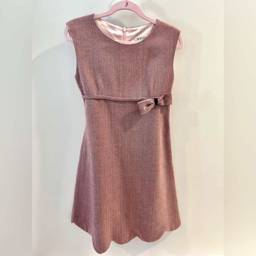 Helena Kid's Girl's Pink Tweed Scallop-Bottom Dress Size 7